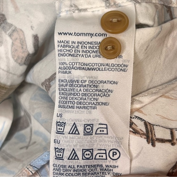 Tommy Hilfiger Slim Fit Ski Print Long Sleeve Button Up Shirt Mens Size Medium - Picture 4 of 11